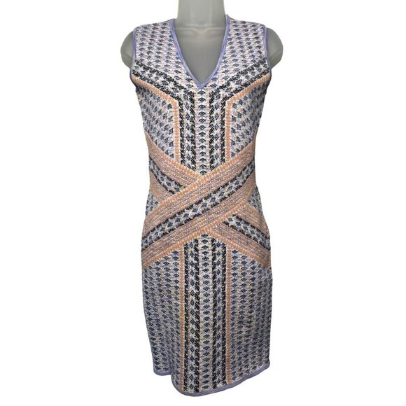 BCBGMaxAzria Dresses & Skirts - BCBGMAXAZRIA Jose Jacquard Bodycon Sleeveless Dress SZ S Party Lilac Peach